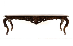 Mesa Jantar Barroca Retangular Marrom Bolo e Doces