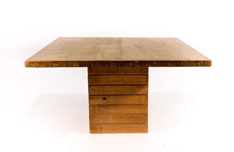 Mesa Madeira Base Reta Quadrada Convidados