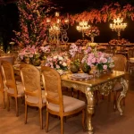 Mesa de Jantar Barroca Dourada Família