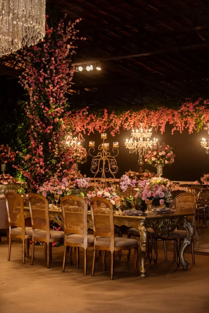 Mesa de Jantar Barroca Dourada Família