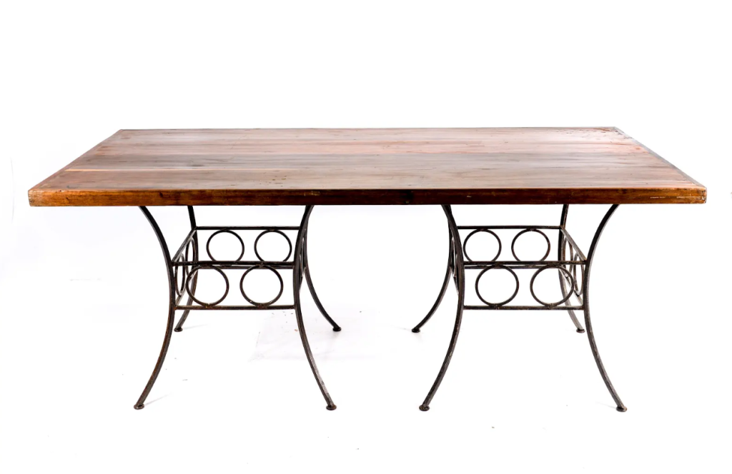 Mesa Madeira 2x1m Base Ferro Buffet